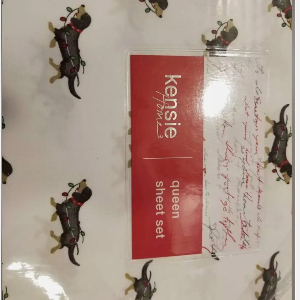 NEW KENSIE DOG PRINT QUEEN SIZE SHEET SET DOG PRINT